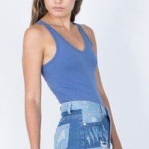 Racerback Blue solid Bodysuit